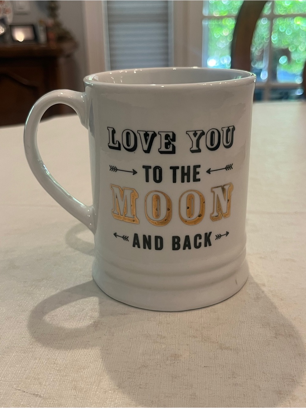Fringe Studio White Ceramic 'Love You to the Moon and Back' Mug.